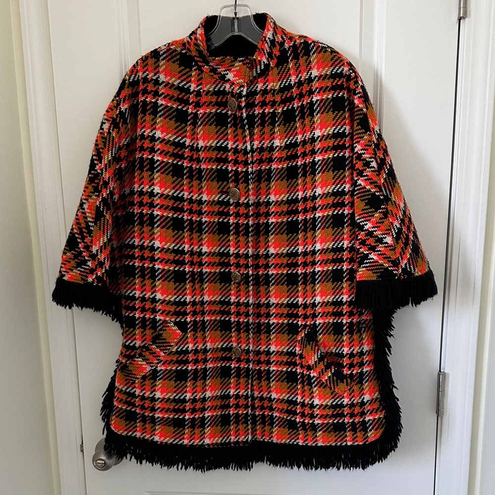 Vintage Fashionbilt Casuals Poncho Plaid Retro 60's 70's